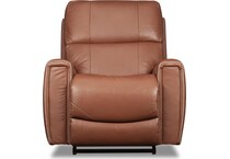 apollo brown power leather recliner   
