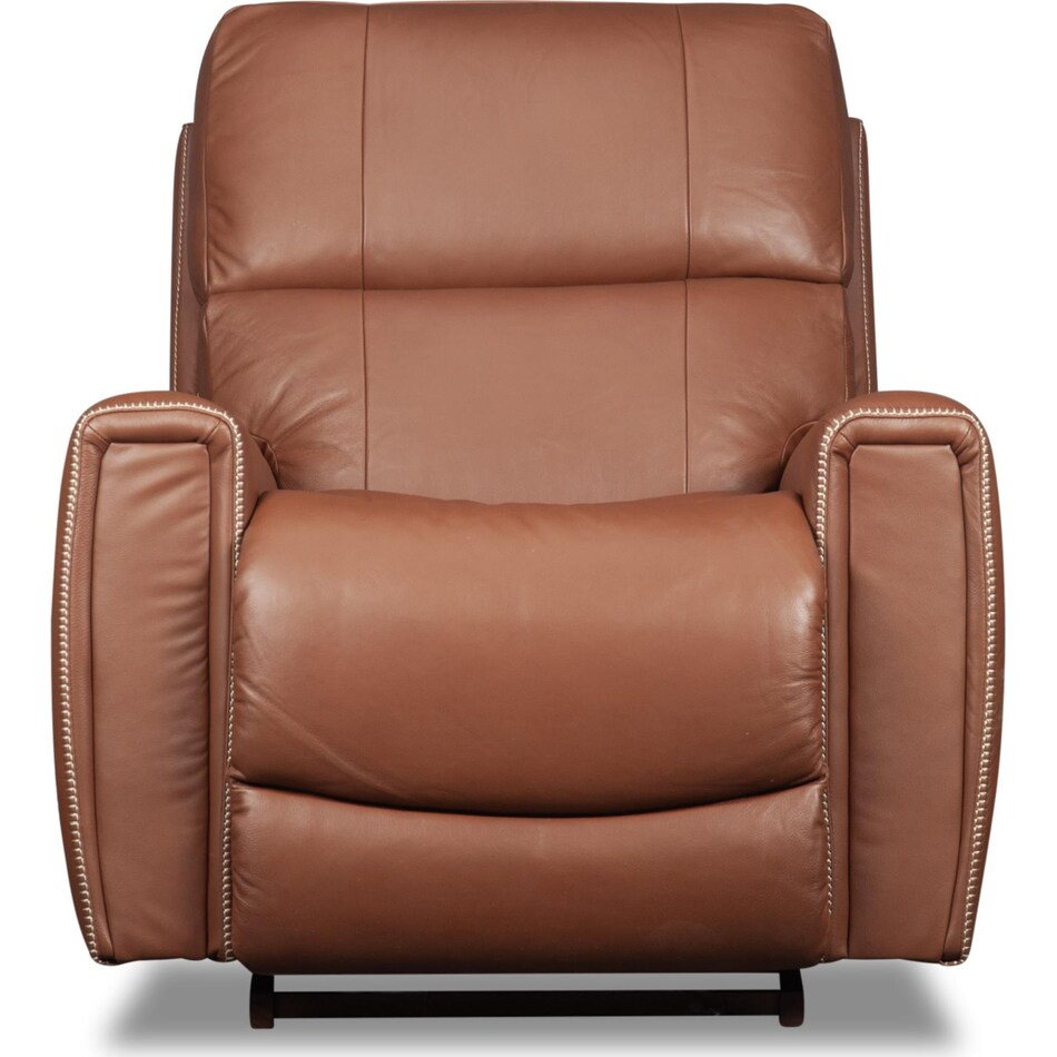 apollo brown power leather recliner   