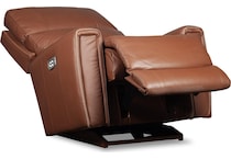 apollo brown power leather recliner   
