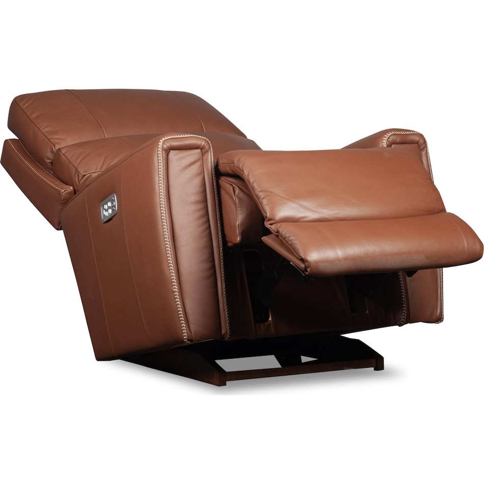 apollo brown power leather recliner   