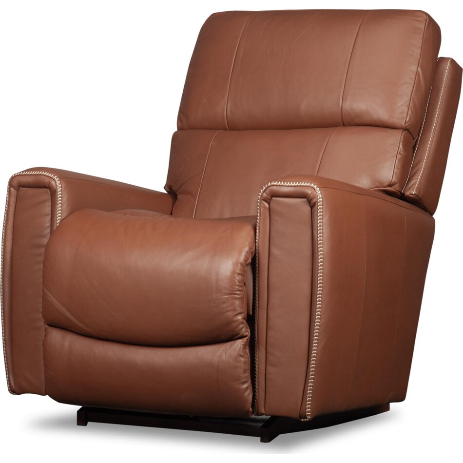apollo brown power leather recliner   