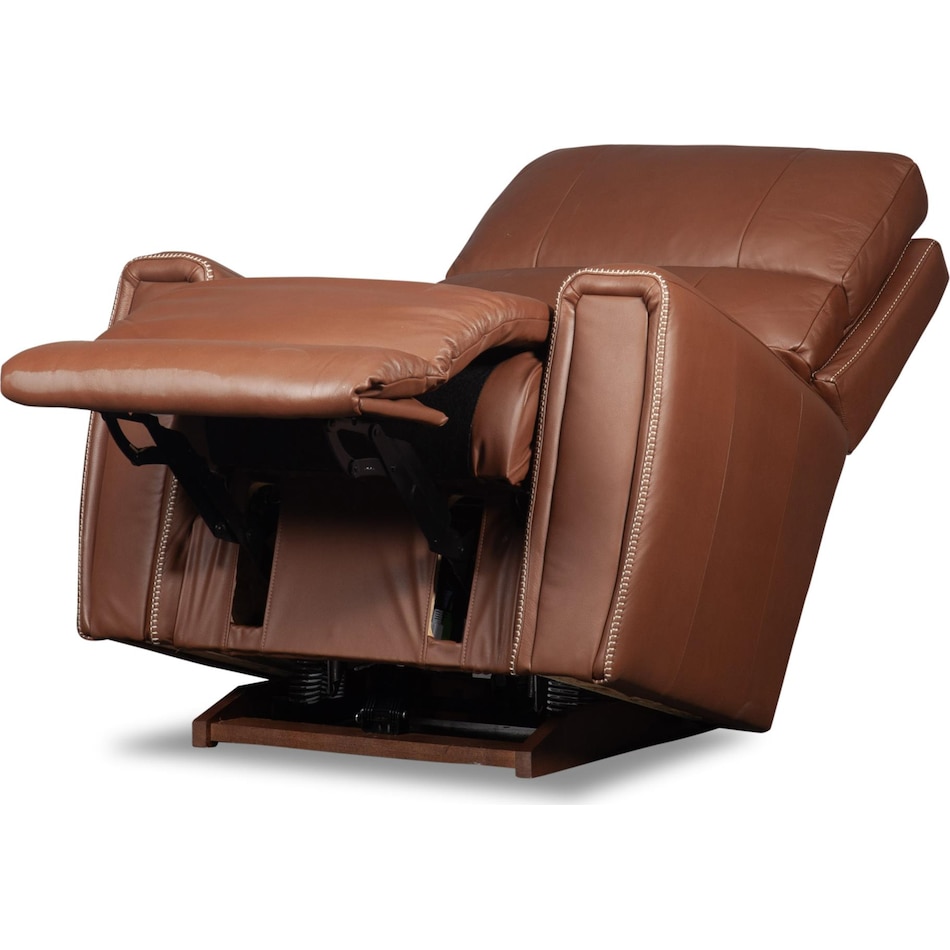 apollo brown power leather recliner   