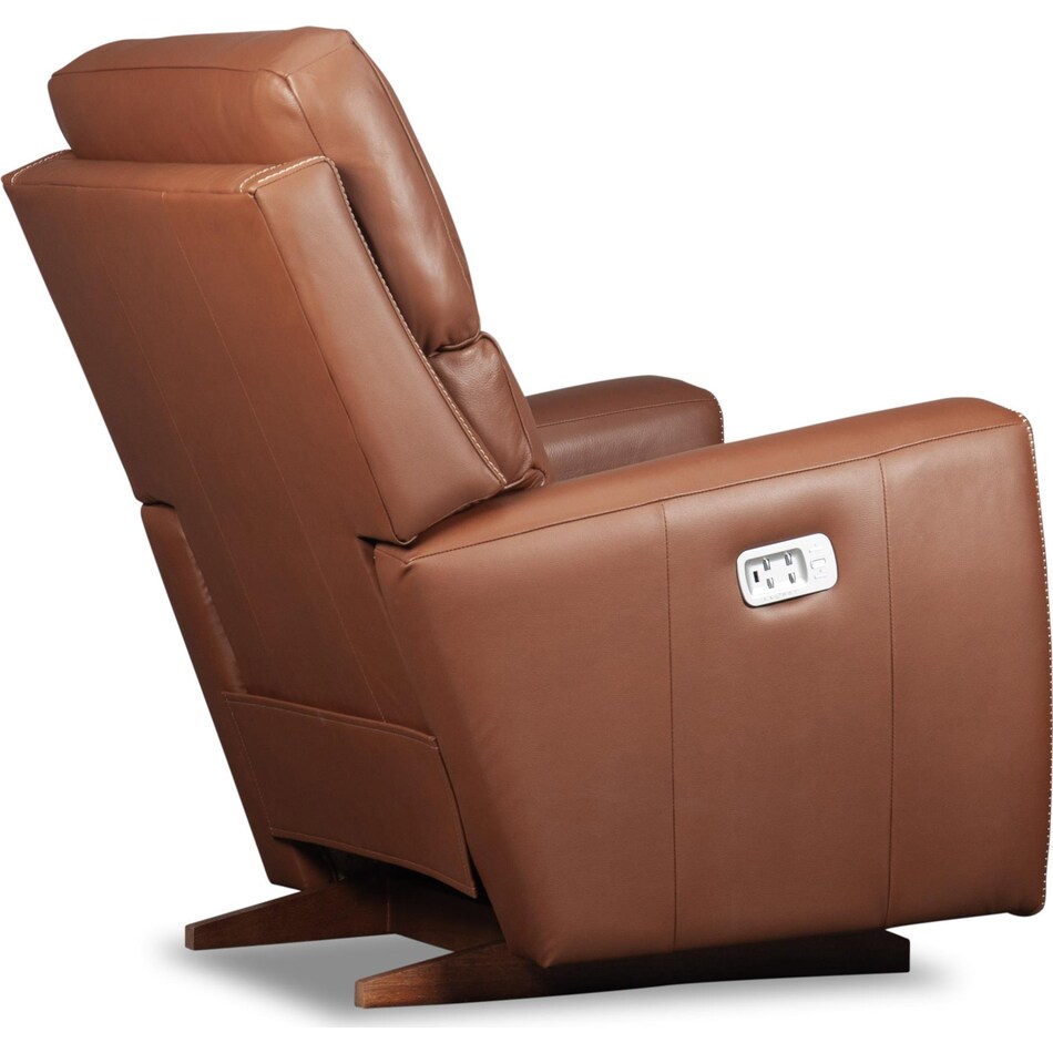 apollo brown power leather recliner   