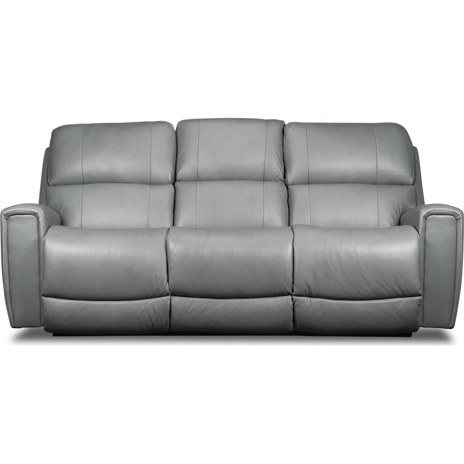 apollo grey power leather reclining sofa   