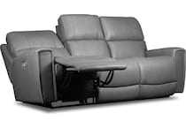 apollo grey power leather reclining sofa   