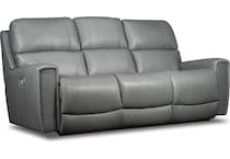 apollo grey power leather reclining sofa   