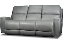 apollo grey power leather reclining sofa   