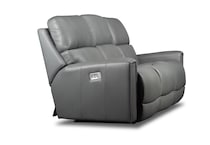 apollo grey power leather reclining sofa   