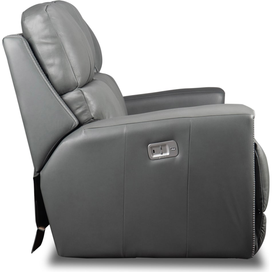 apollo grey power leather reclining sofa   