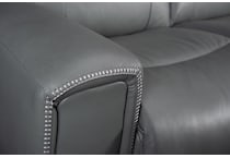 apollo grey power leather reclining sofa   