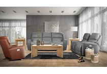 apollo grey power leather reclining sofa   