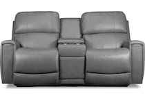 apollo power leather reclining console loveseat   