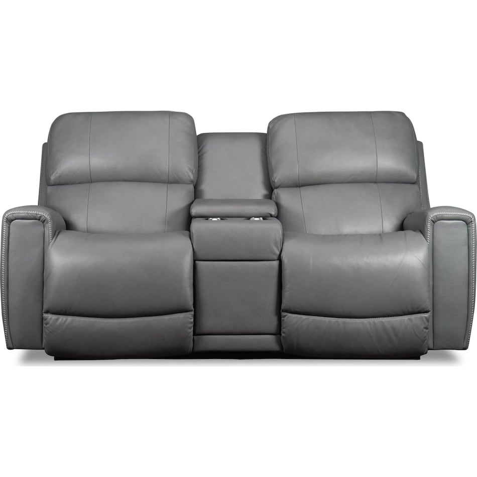 apollo power leather reclining console loveseat   