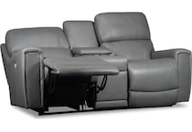 apollo power leather reclining console loveseat   