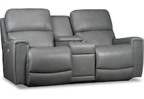 apollo power leather reclining console loveseat   