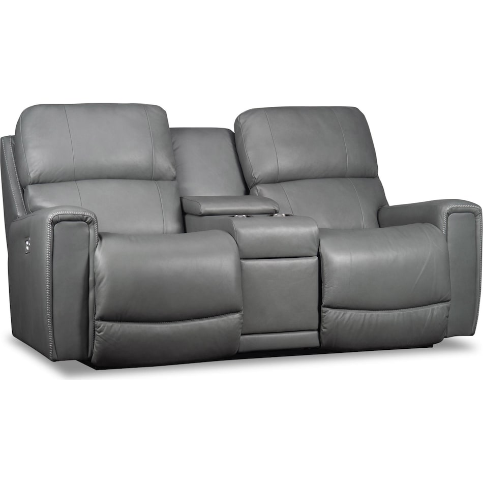 apollo power leather reclining console loveseat   