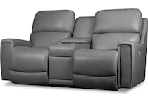 apollo power leather reclining console loveseat   