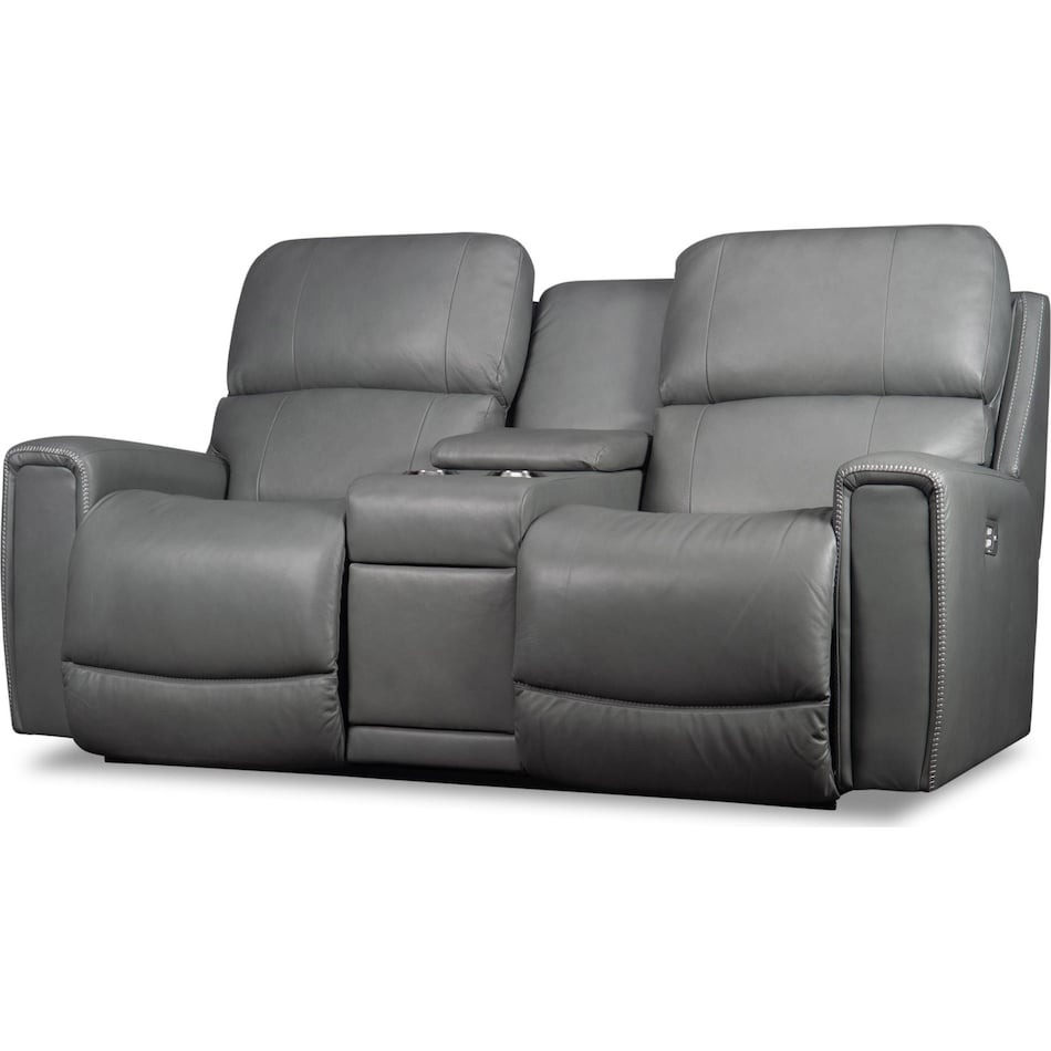 apollo power leather reclining console loveseat   