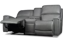 apollo power leather reclining console loveseat   