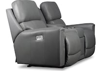 apollo power leather reclining console loveseat   