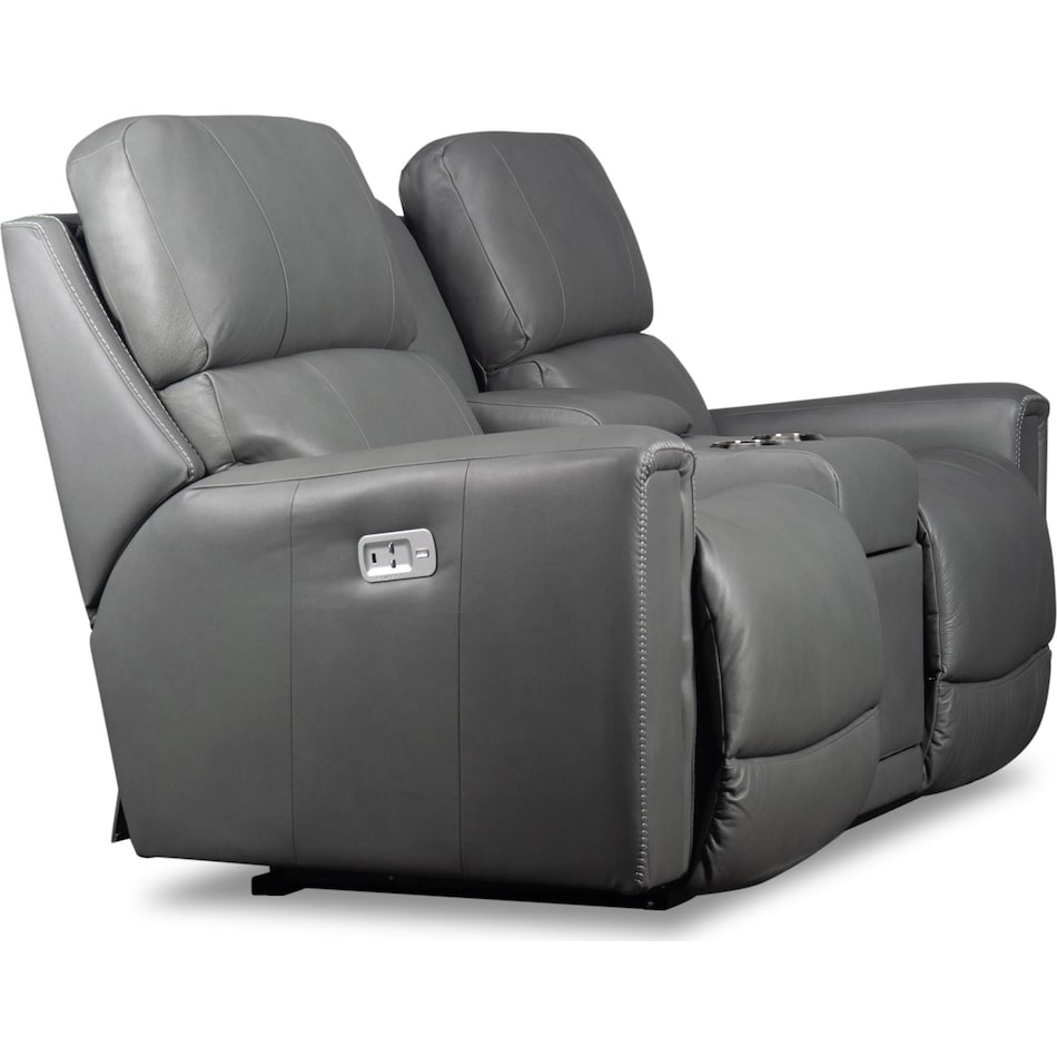 apollo power leather reclining console loveseat   