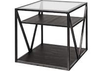 arista cobblestone brown with gray dusty wax hand up end table   