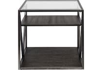 arista cobblestone brown with gray dusty wax hand up end table   