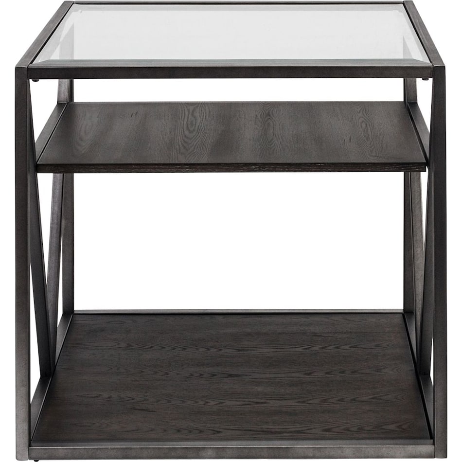 arista cobblestone brown with gray dusty wax hand up end table   