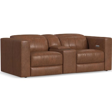 ARLEN LEATHER DUAL POWER RECLINING CONSOLE LOVESEAT BY FLEXSTEEL