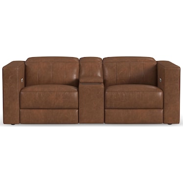ARLEN LEATHER DUAL POWER RECLINING CONSOLE LOVESEAT BY FLEXSTEEL