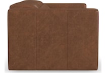 arlen brown leather reclining console loveseat   