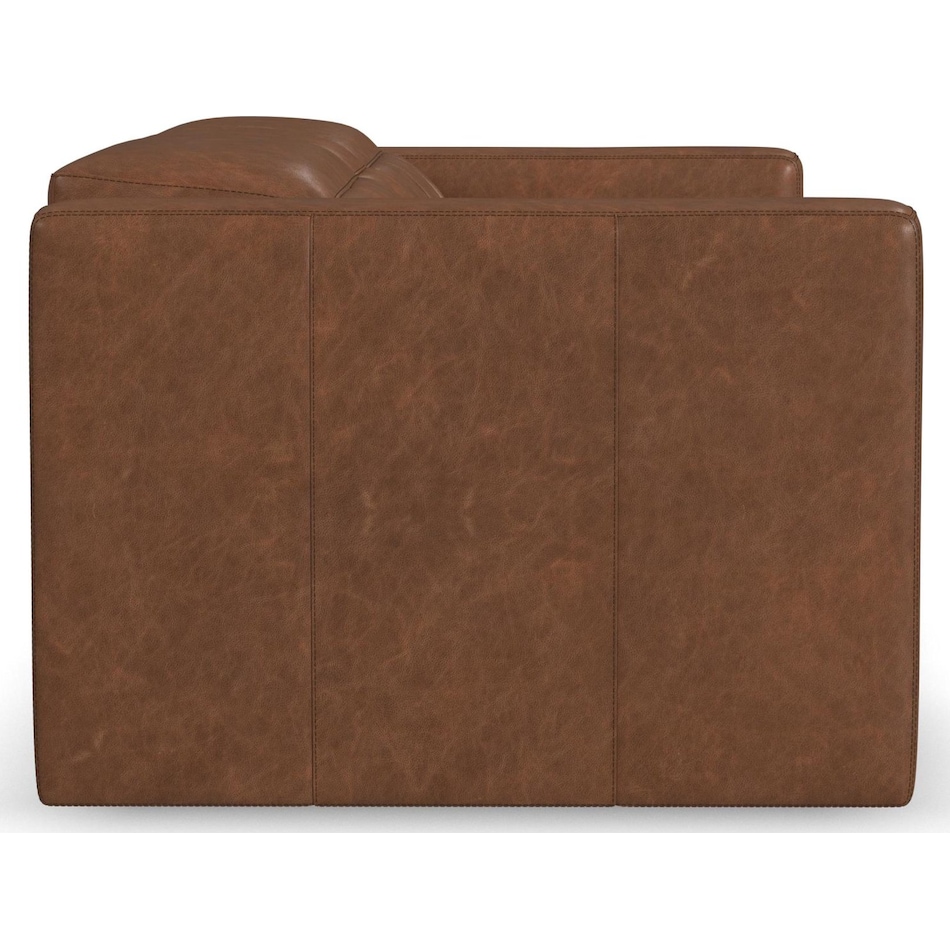 arlen brown leather reclining console loveseat   