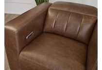 arlen brown power leather recliner   
