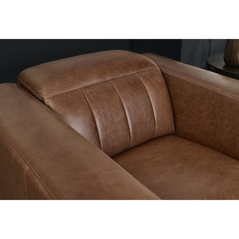 arlen brown power leather recliner   