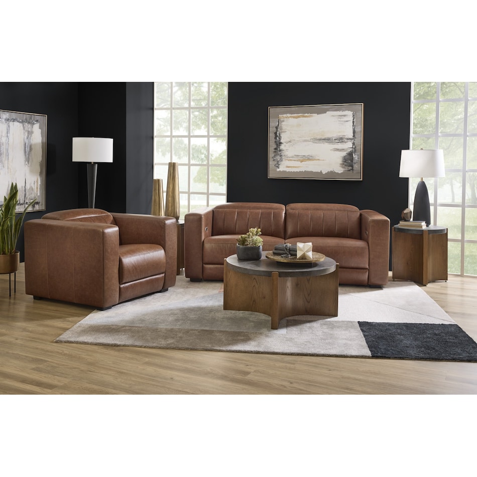 arlen brown power leather recliner   