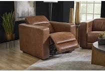 arlen brown power leather recliner   