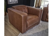 arlen brown power leather recliner   