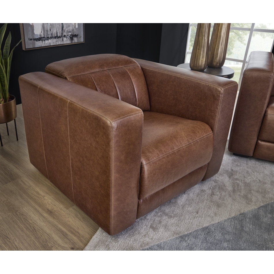 arlen brown power leather recliner   