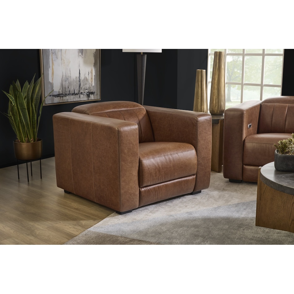 arlen brown power leather recliner   