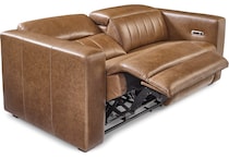 arlen brown power leather reclining sofa   