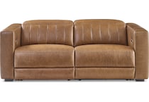 arlen brown power leather reclining sofa   