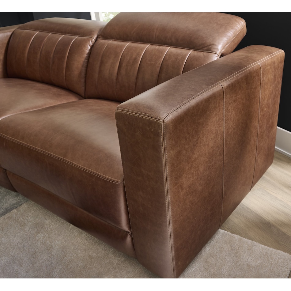 arlen brown power leather reclining sofa   