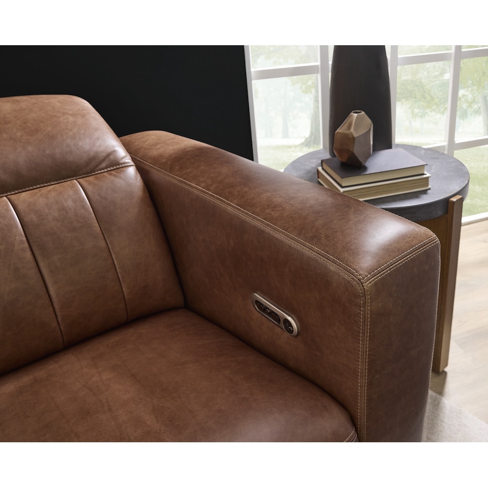 arlen brown power leather reclining sofa   