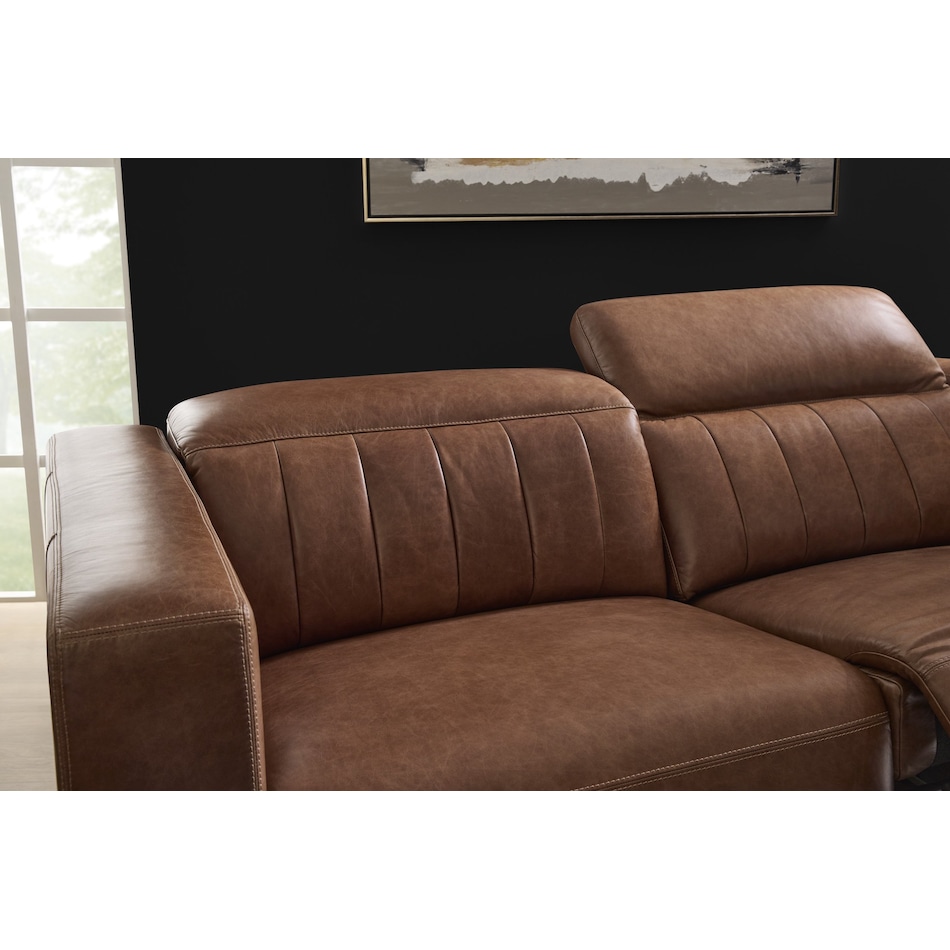 arlen brown power leather reclining sofa   