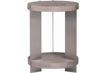 arrow sandstone and satin nickle chairside table   