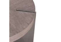 arrow sandstone and satin nickle chairside table   