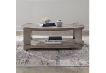 arrow sandstone and satin nickle cocktail table   