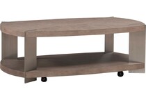 arrow sandstone and satin nickle cocktail table   