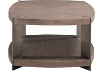 arrow sandstone and satin nickle cocktail table   