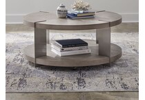 arrow sandstone and satin nickle cocktail table   
